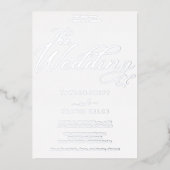 Fijne zilverfolie | Oudejaarsavond bruiloft Folie Uitnodiging (Voorkant)