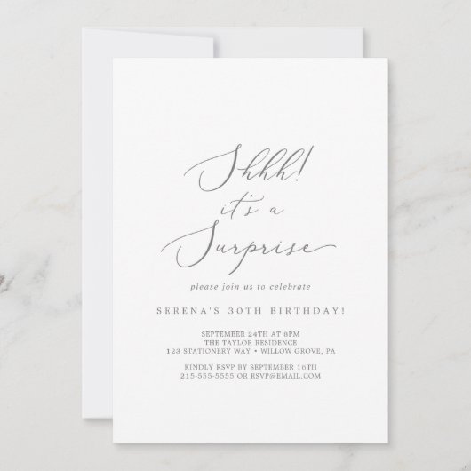 Fijne zilverkalligrafie Het is een verrassende par Kaart (Voorkant)