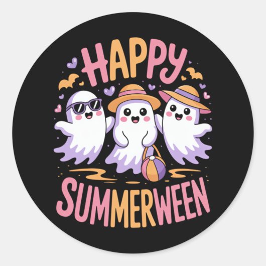 Fijne zomer Halloween Ronde Sticker (Voorkant)