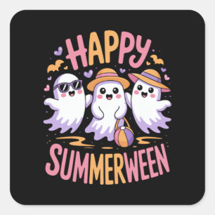 Fijne zomer Halloween Vierkante Sticker