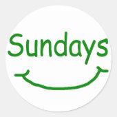 Fijne zondagen ronde sticker (Voorkant)