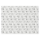 Fijne zwarte bloemen tafelkleed (Voorkant (Horizontaal))