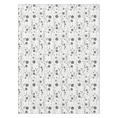 Fijne zwarte bloemen tafelkleed (Voorkant)