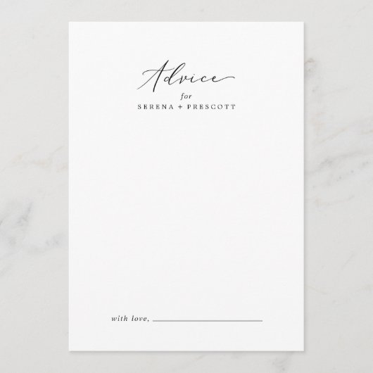 Fijne Zwarte Calligrafie Bruiloft Advieskaart (Voorkant)