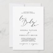 Fijne Zwarte Calligrafie La Boda De Bruiloft Kaart (Voorkant)