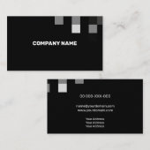 Fijne zwarte hedendaagse transparantie visitekaartje (Voorkant / Achterkant)