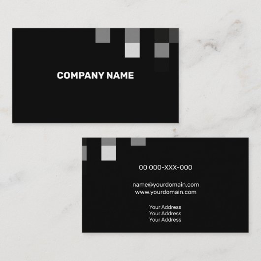 Fijne zwarte hedendaagse transparantie visitekaartje (Voorkant / Achterkant)