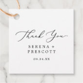 Fijne zwarte kalligrafie Hartelijk dank Bedankjes Labels (Voorkant)