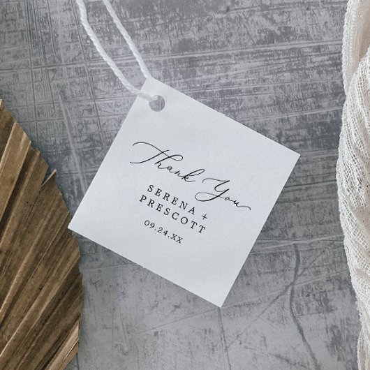 Fijne zwarte kalligrafie Hartelijk dank Bedankjes Labels