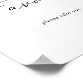 Fijne Zwarte Kalligrafie Huwelijksgunsten Bord Poster (Hoek)