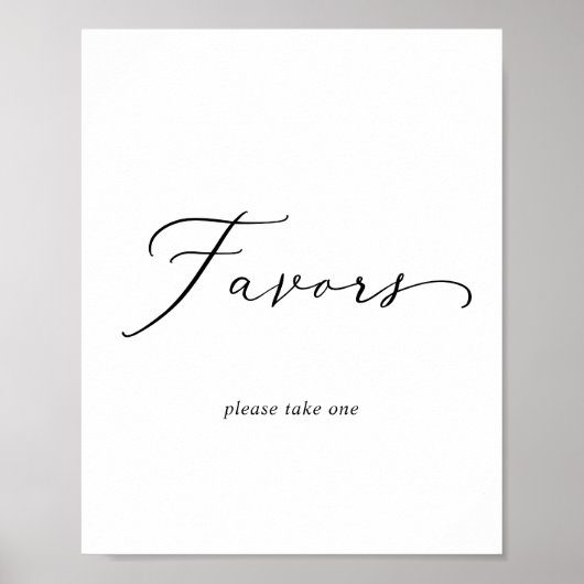 Fijne Zwarte Kalligrafie Huwelijksgunsten Bord Poster (Voorkant)