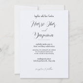 Fijne zwarte kalligrafie in één bruiloft, inclusie kaart (Voorkant)