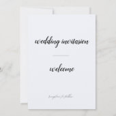 Fijne zwarte kalligrafie in één bruiloft, inclusie kaart (Achterkant)