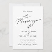 Fijne zwarte kalligrafie in één huwelijk kaart (Voorkant)