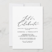 Fijne zwarte kalligrafie Laten we vieren Kaart (Voorkant)