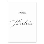 Fijne Zwarte Kalligrafie Tafel Dertien Kaart (Voorkant)