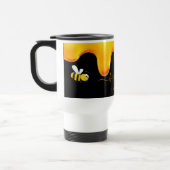 Fijne zwarte schattige hommels die honing druppele reisbeker (Links)