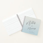 Fijngevoelig Script Gradient Blue Gepersonaliseerd Notitieboek (Binnen)