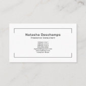 Fijngevoerd vierkant, minimalistisch Visitekaartje (Achterkant)