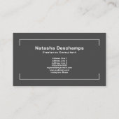 Fijngevoerd vierkant, minimalistisch zwart Visitek Visitekaartje (Achterkant)