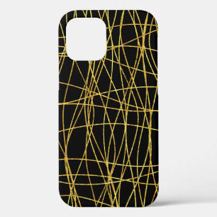 Fijngoud Vrije Vorm Lijnen en Zwart Case-Mate iPhone Case
