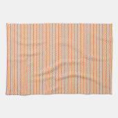 Fijnkleurig chevron zigzag ochre roze theedoek (Horizontaal)