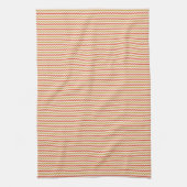 Fijnkleurig chevron zigzag ochre roze theedoek (Verticaal)