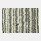 Fijnkleurig zigzag patroon zwart en crème theedoek (Horizontaal)