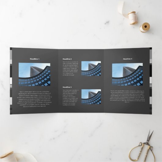 Fijnkleurige monochromatische platte zijdelingse s drieluik kaart (Binnen)