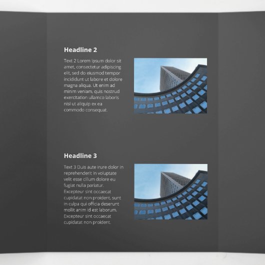 Fijnkleurige monochromatische platte zijdelingse s drieluik kaart (Binnenkant midden)