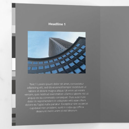 Fijnkleurige monochromatische platte zijdelingse s drieluik kaart (Binnenzijde eerst)