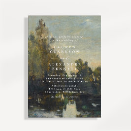 Fijnkunst landschap trouwkaart kaart