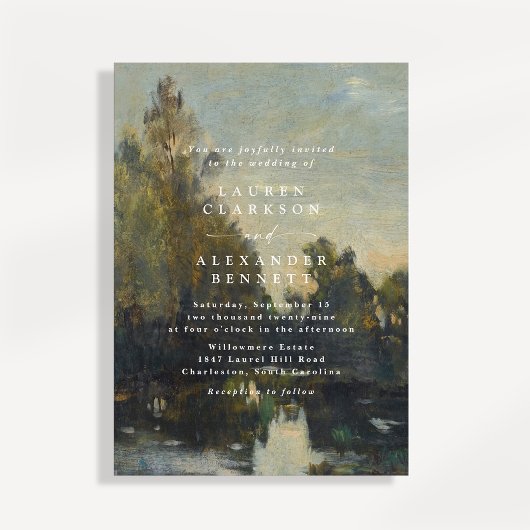 Fijnkunst landschap trouwkaart kaart
