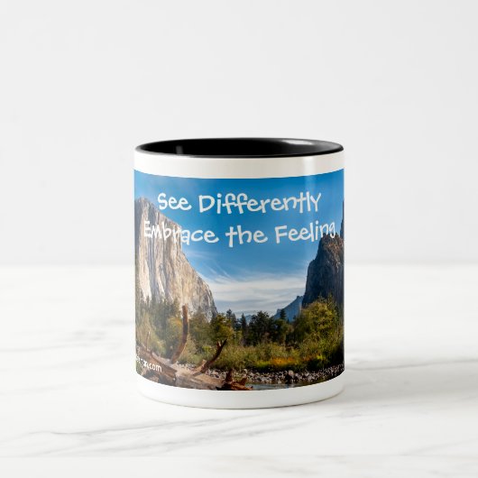 Fijnkunstmok — Yosemite - Zie het anders Tweekleurige Koffiemok (Center)