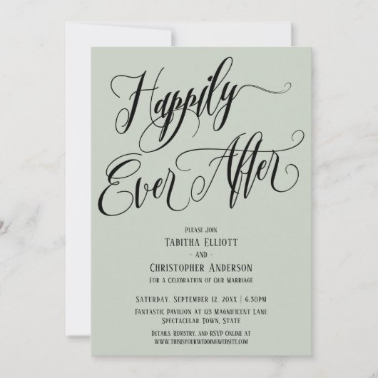 Fijnleven Na Elaborate Script Salie Groene Kaart (Voorkant)