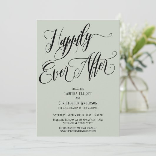 Fijnleven Na Elaborate Script Salie Groene Kaart (Staand voorkant)