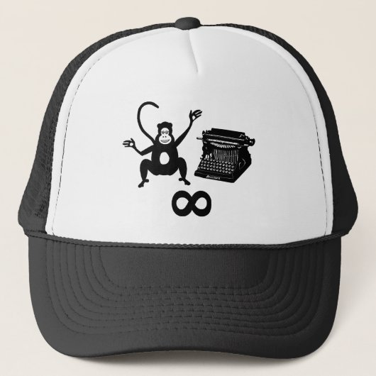 Fijnschrijfmachine monkey schrijfmachine oneindig trucker pet (Voorkant)