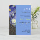 Fijnse Sterrennacht graduatie party Kaart (Staand voorkant)