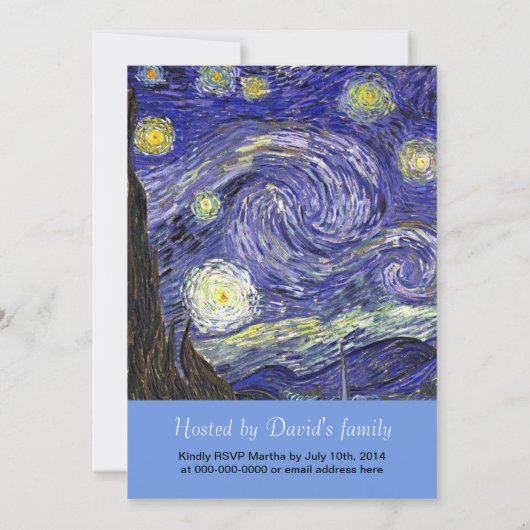 Fijnse Sterrennacht graduatie party Kaart (Achterkant)