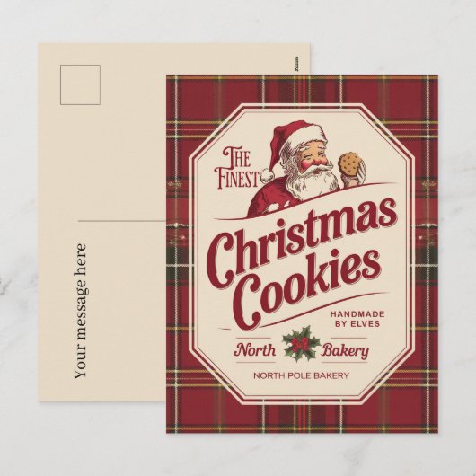 Fijnste kerstkoekjes toevoegen bericht feestdagenkaart (Voorkant / Achterkant)