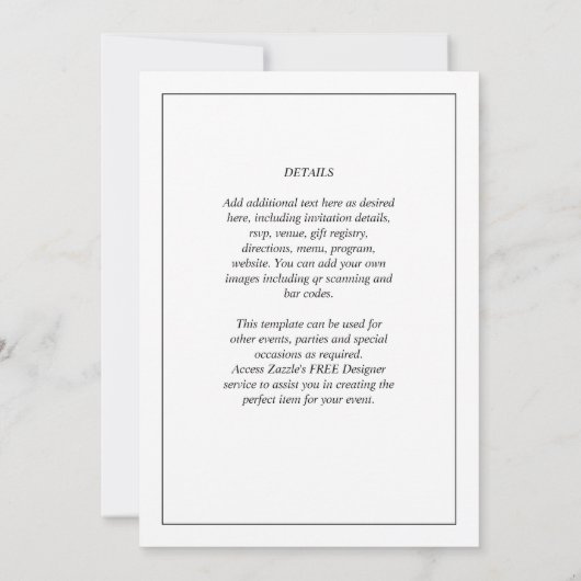 Fijnste Klassieke Zwarte Witte MONOCHROME Trouw In Kaart (Achterkant)