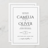 Fijnste Klassieke Zwarte Witte MONOCHROME Trouw In Kaart (Voorkant / Achterkant)