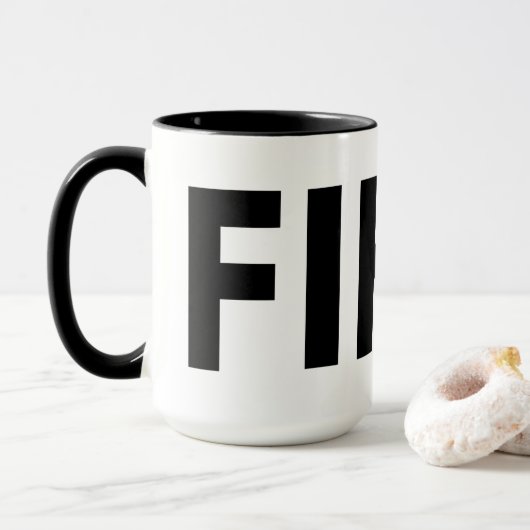 FIKA Black en White Mok (Met donut)