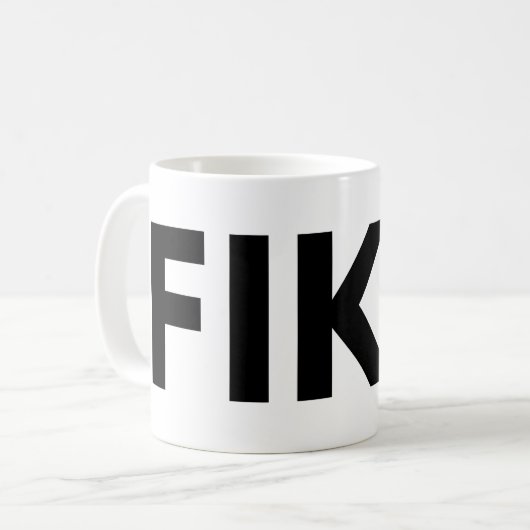 FIKA Bold Black en White Mok (Voorkant links)
