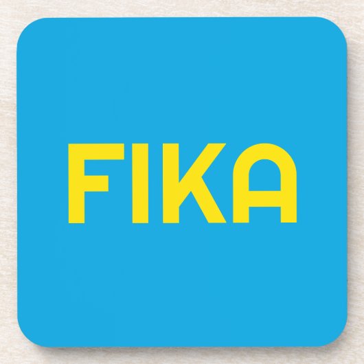 FIKA Bold Geel en Blauw Bier Onderzetter (Voorkant)