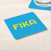 FIKA Bold Geel en Blauw Kartonnen Onderzetters (Schuin)