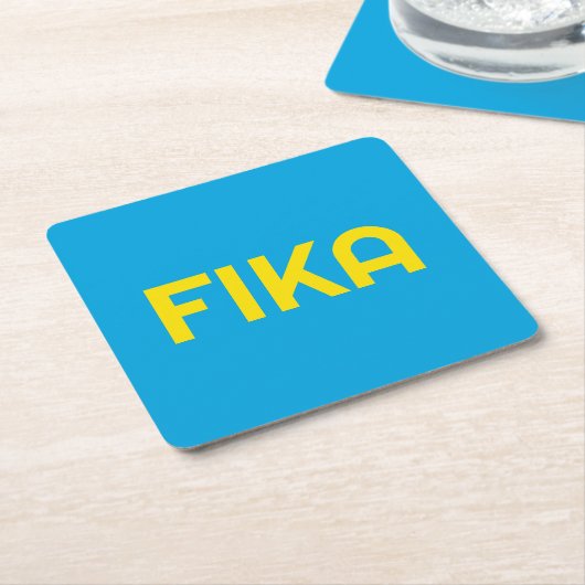 FIKA Bold Geel en Blauw Kartonnen Onderzetters (Schuin)