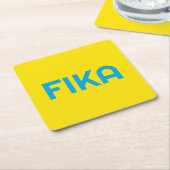 FIKA Bold Geel en Blauw Kartonnen Onderzetters (Schuin)