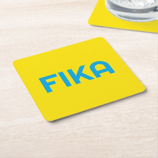 FIKA Bold Geel en Blauw Kartonnen Onderzetters (Schuin)