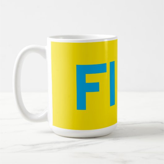 FIKA Bold Geel en Blauw Koffiemok (Links)